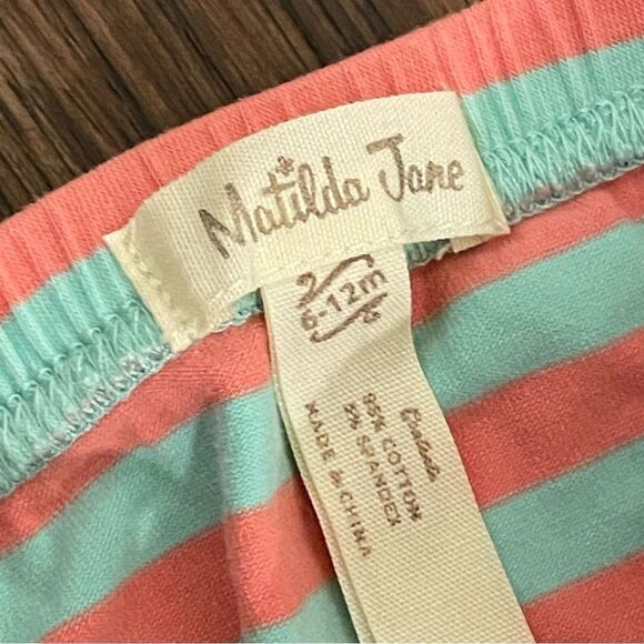 Matilda Jane 3 pairs of Diaper Cover Bloomers Coral Peach Blue Green 6-12 months - Picture 8 of 13